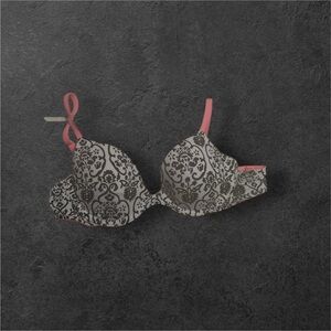 Victoria’s Secret PINK Push-Up Bra 34B Black & White Pattern Pink Lined